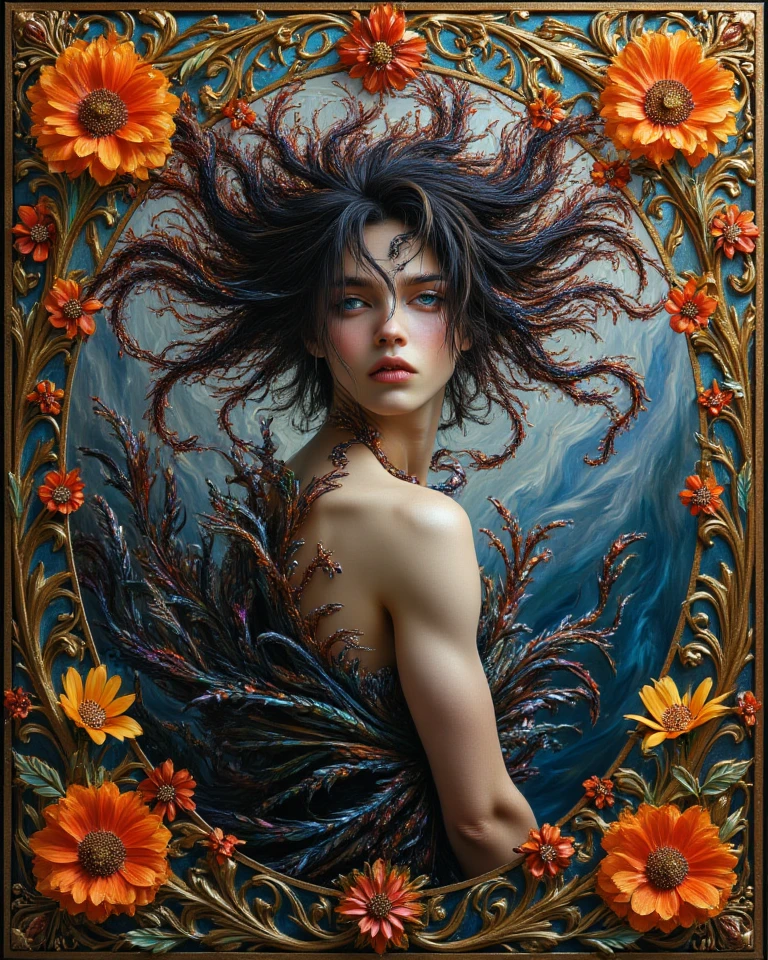So long people, I'm currently moving on from experimenting with ai generated imagery and return back to something with soul refer to: pietro annigoni, Zdzislaw Beksinski, caravaggio, Hannah Yata, gigger, Jean-Baptiste Monge, Luis Ricardo Falero, Perfect anatomy, golden ratio, centering, (Masterpiece, top quality, extreme) (8k, RAW Photo, High ISO, Best Quality, Masterpiece, Ultra High, triadic colors, anime, deep color, internet horror_Eldrich_abomination, body horror, rich deep color, corrupted photograph, brush strokes, Shimmering swirling glitter, strybk style, muted colors, full body, simple background, 3d anime style,