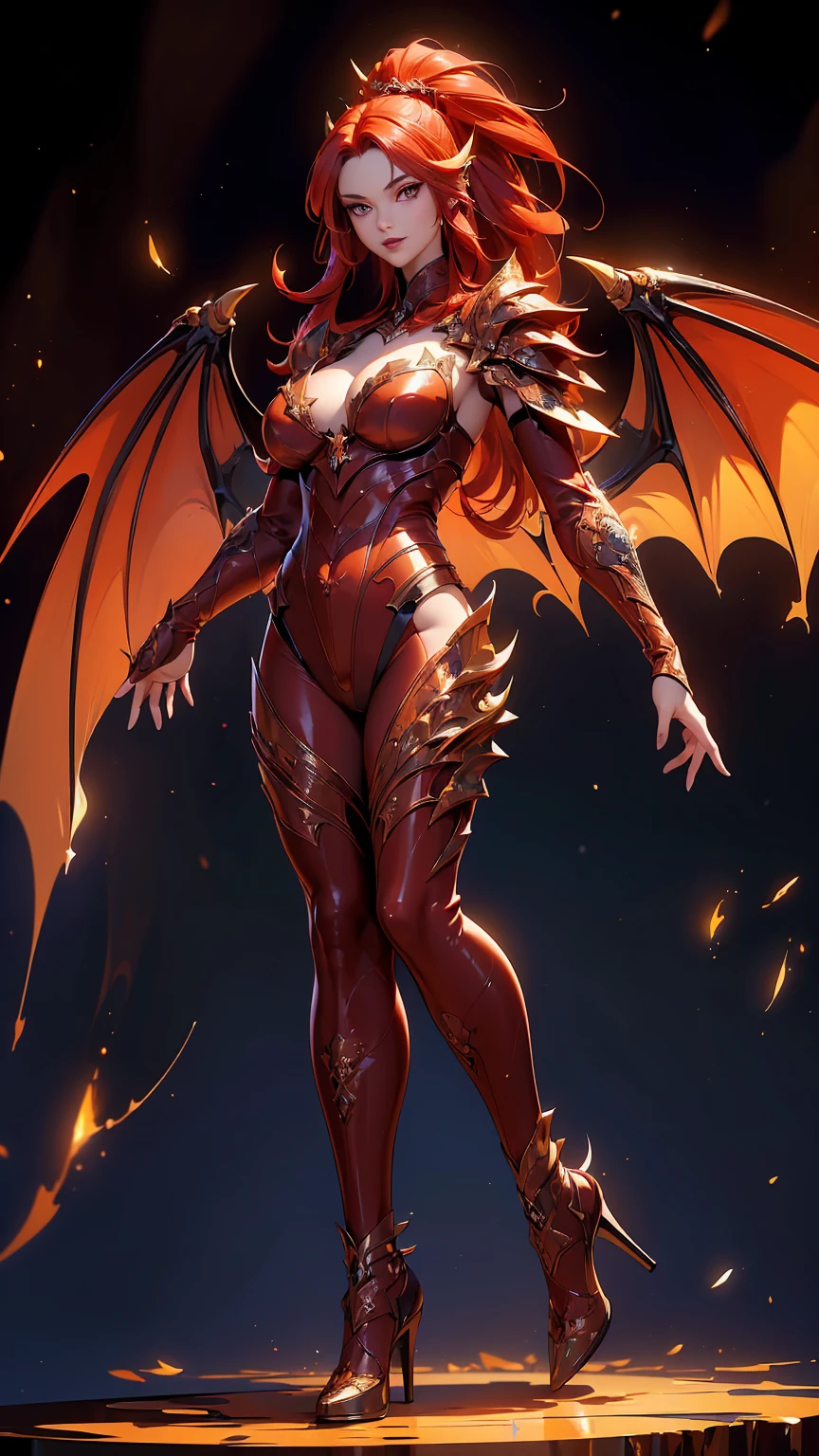 golden dragon girl with wings, perfect hands, golden shine, fictional figure body hands on waist