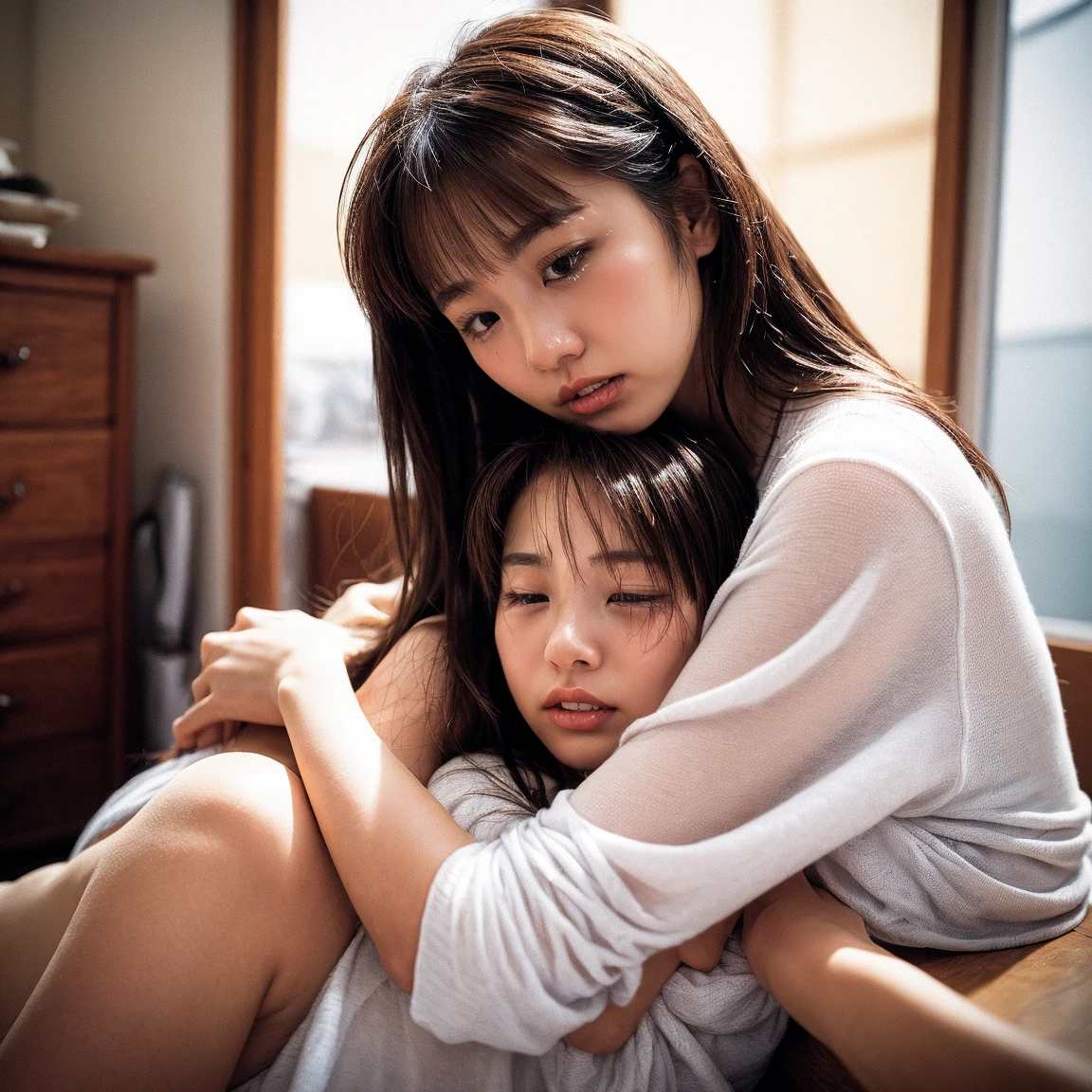 Rape、rape、barechested、Crying face、lamentation、