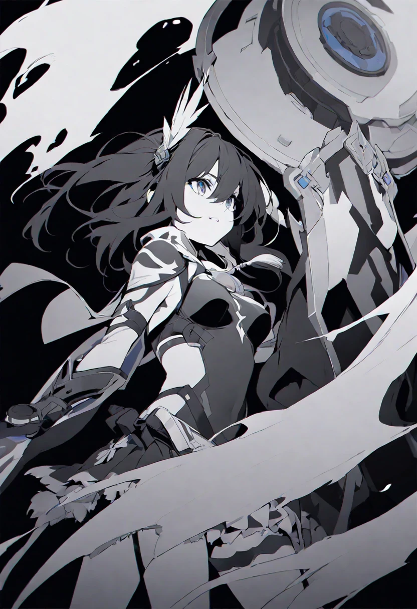 ((Girl)), ((Gorgeous Starry Sky Background)), ((Ultra Definition)), ((Best Illustration)), ((Cinematic Lighting)), Dynamic Angle, Floating, Detail, (Glitter: 1.2), (Shine: 1.2), (Shine: 1.2), Classic, (Paint: 1.1), (Sketch: 1.1), (Best Quality), (Masterpiece: 1.2), (Anime-style), ( Solo), Beautiful Detail Face, (Big Eyes: 1.3), black Hair, (ponytail Hair: 1.2), (Floating Hair: 1.2), (Suit), Detailed Costumes, (Shining Sword: 1.3), (Magic Effects: 1.3), (Cute Boots: 1.1), (Transparent Fabric: 1.1), (Glitter: 1.2), (Glow: 1.2), (Glow: 1.2), (Shine: 1.2), (Flicker: 1.2), (Dazzle: 1.2), big breasts, full body, black and red samurai armor, yellow eyes