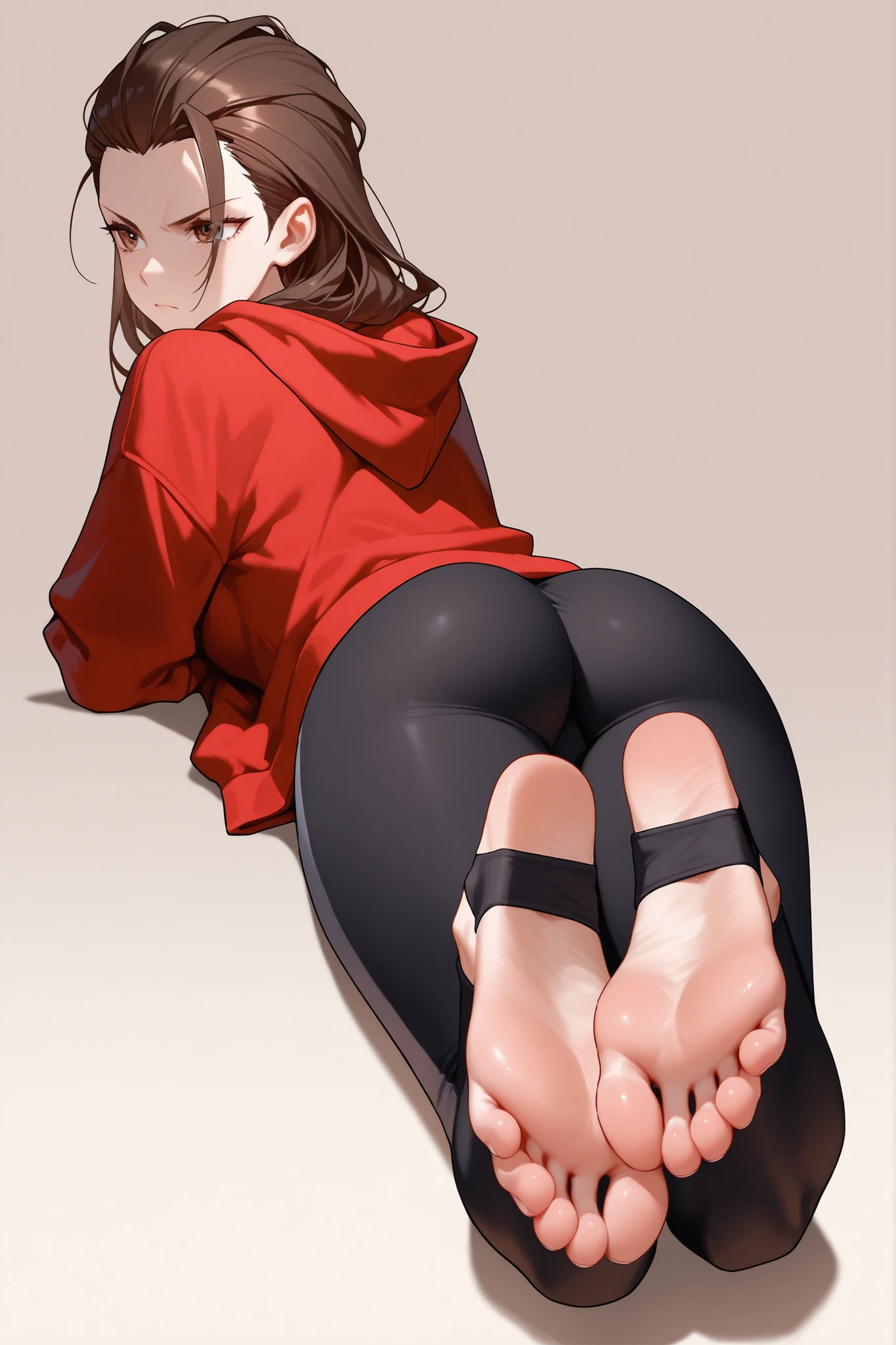 Add background, Young guy behind her clothed having her hips, doggie style, they are in a cute girly bedroom with a lot of pink, anime style, UHD