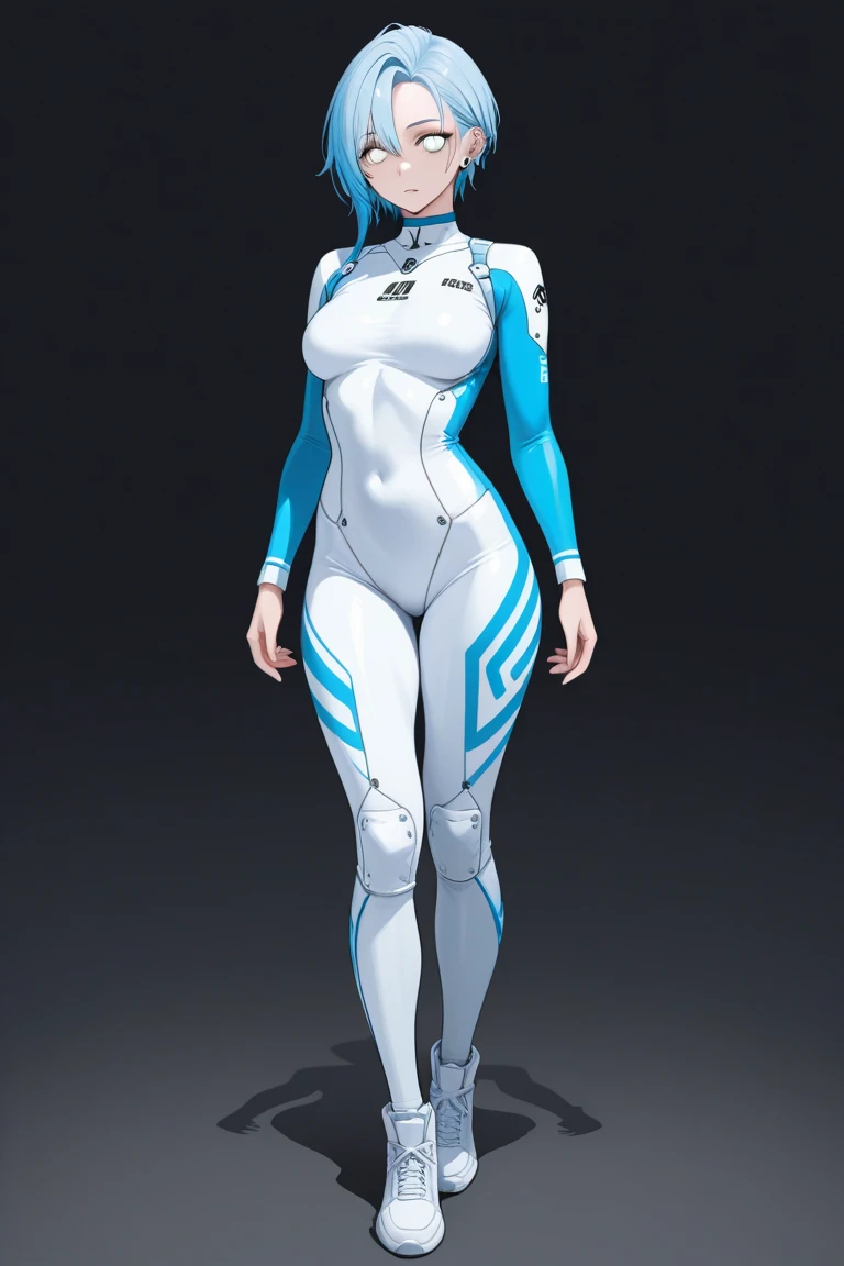 (maximum resolution: 1.2), (ultra high definition:1.2), cinema light, 8K resolution, fine eyes and skin, detailed face, perfect style, cute face, Accurate, anatomically correct, Highly detailed face and skin texture, beautiful and meticulous droopy eyes, 23 years old, (black hair:1.5), long hair, parted bangs, blue eyes, (white hairband:1.5), (long sleeves one-piece patternless dark cyan shirt:1.5), (tights:1.2), (cameltoe:1.5), (boots:1.5), standing sexy posing,