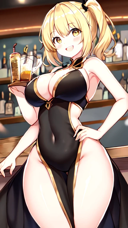 (masterpiece、top-quality、hight resolution、Unity 8k、extremely details CG:1,Best Picture), In a dimly lit nightclub, a provocative woman stands at the center of attention. She is wearing a long coat, ((which she has dramatically opened wide to reveal a scandalous outfit or just lingerie underneath.)) The woman is facing forward, looking directly at the viewer with a bold, teasing expression on her face. Her pose is confident and daring, exuding an aura of seduction. The background features typical nightclub elements such as neon lights, a bar, and silhouettes of other patrons. The overall mood is one of boldness, allure, and provocation. nsfw, artoriaLancer, braid