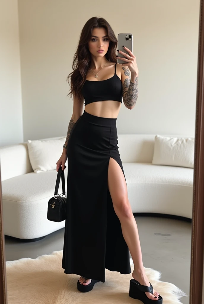 ((Best quality, 8k, Masterpiece :1.3)), Whole body, Long legs, Sharp focus :1.2, A pretty woman with perfect figure :1.4, Slender abs :1.1, ((Dark brown layered hair, gorgeous Giant breasts :1.4)), (Grey small ultra micro bikini , Standing:1.3), ((moder garden view1.3)), Highly detailed face and skin texture, Detailed eyes, Double eyelid,playing with her pussy,making kiss