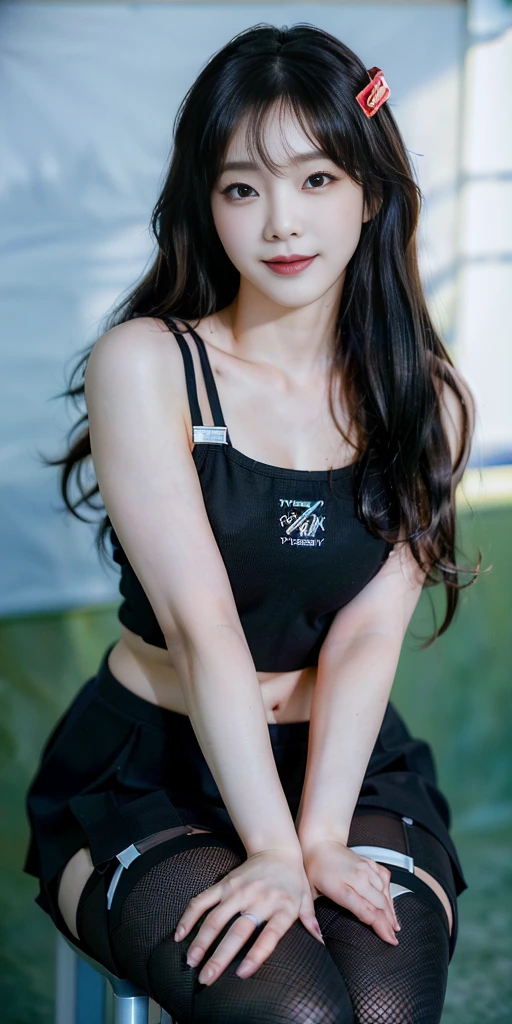 (masterpiece:1.3), (8k, Realistic, RAW Photos, Best image quality: 1.4), (Random Hairstyles:1.2)、(Highly detailed face)、Attention to detail、double eyelid、(Dark Eyes),(Sharp focus:1.2)、((whole body:1.5)),One Woman、Beautiful woman:1. 4,20-year-old woman、smile,Woman with a perfect body,Beautiful Abs,Chest-length hair、Highest quality、masterpiece、Ultra-high resolution、(Realistic:1.4)、super high quality、Symmetrical face、The face is very realistic、Photo level、8k最高画質はフル、Sebaceous reflex、The face is very realistic、Extremely realistic skin、Realistic light and shadow effects、(Pure and elegant girl),Professional Lighting、((Swayback stance)),(((Beautiful thighs))),(Sexy pose,Seductive pose),Recurve your hips back,Bend your waist,((Beach at night)),((Accentuate your cleavage)),((Underarm)),(((Funky T-shirts,Graffiti art style t-shirt))),Single off-shoulder,((Shorts)),((Ocean,outside)),((Dancing,dance)),