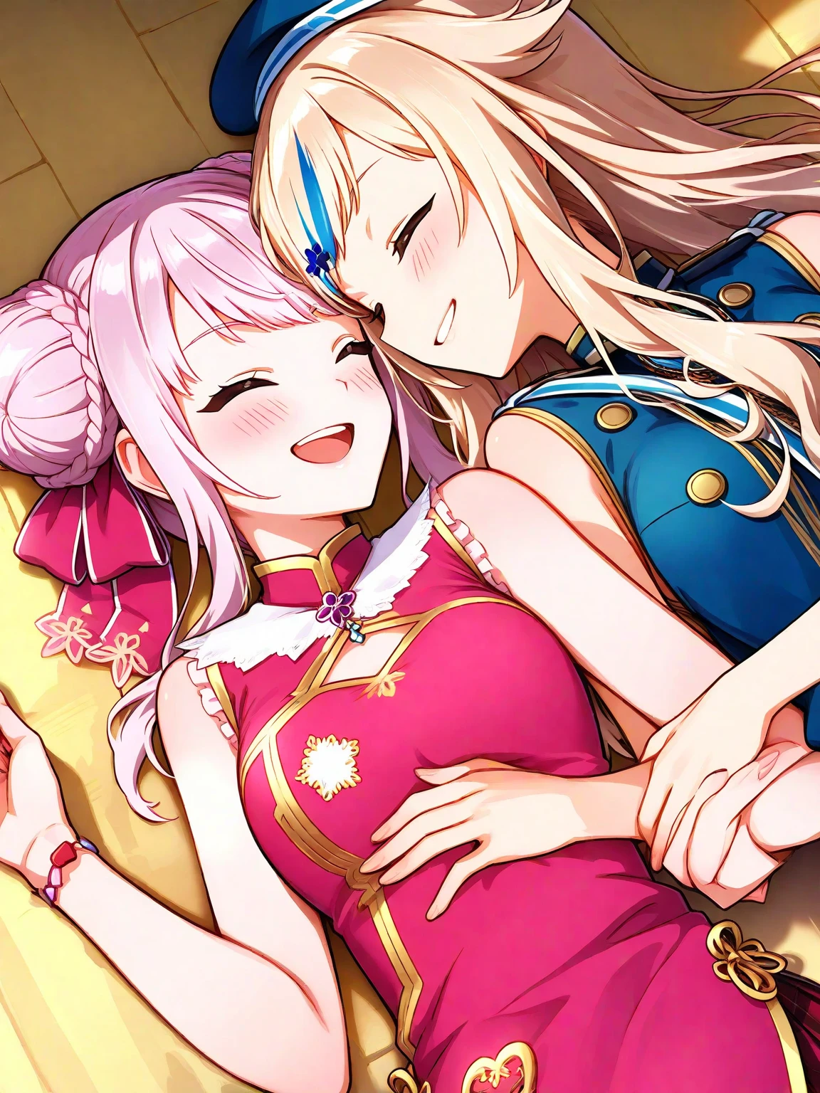 core_9, score_8_up, score_7_up, source_anime, duo, gynomorph/femail, dominant gynomorph,humanoid/human, human on anthro, interspecies, big dom small sub, height difference, age difference, yuri, saliva trail, hug, orgasm, gynomorph penetrating,humanoid penetrating, fellatio, (deepthroat1:2), (blue skin:1.3) horn, Large bat-like wings, Spade Tail, Succubus, devil, seducer, (Large Breasts:1.2) Wide Hips, large penis, cum in mouth, excessive cum, black armor, mature, larger female, white hair, very long hair, red eyes, bottomless female, girly, white skin, smaller female, pink hair, long hair, twin drills, dark red dress
