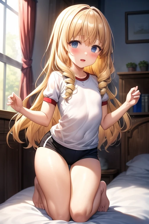 ((best quality)), ((masterpiece)), (detailed), japanese girl, gyaru, blond long hair, big breast, long legs, tall, 17 years old, , sexy, standing in bedroom, black kneesocks, no shoes, bueatyfull face, cat tail and ears, , low angle of camera