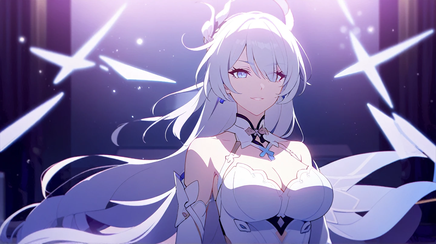 NSFW,masterpiece,Highest quality,High resolution,Very detailed,white\(no game No life\),Small breasts,Angel,Angelの羽,High-quality dress,Halter neck,gem,expectant face,blush,A moonlit church