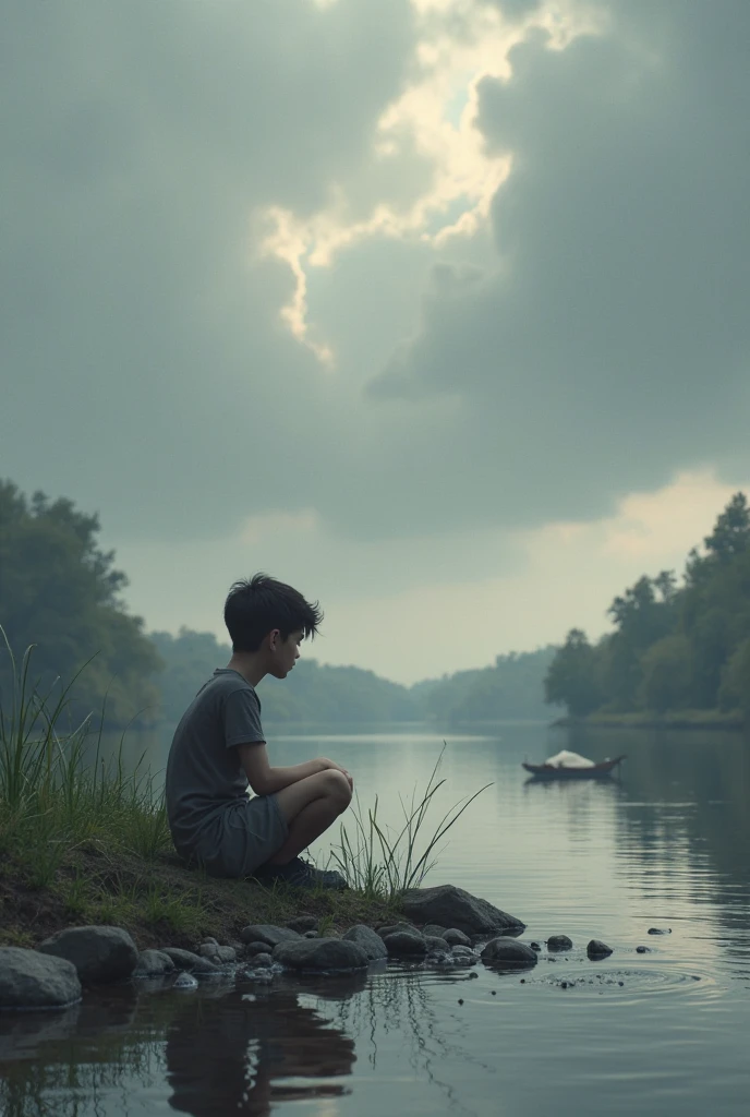 Photo for my Facebook post page 
I need one boy sad in grass and the water mark music for soul 
