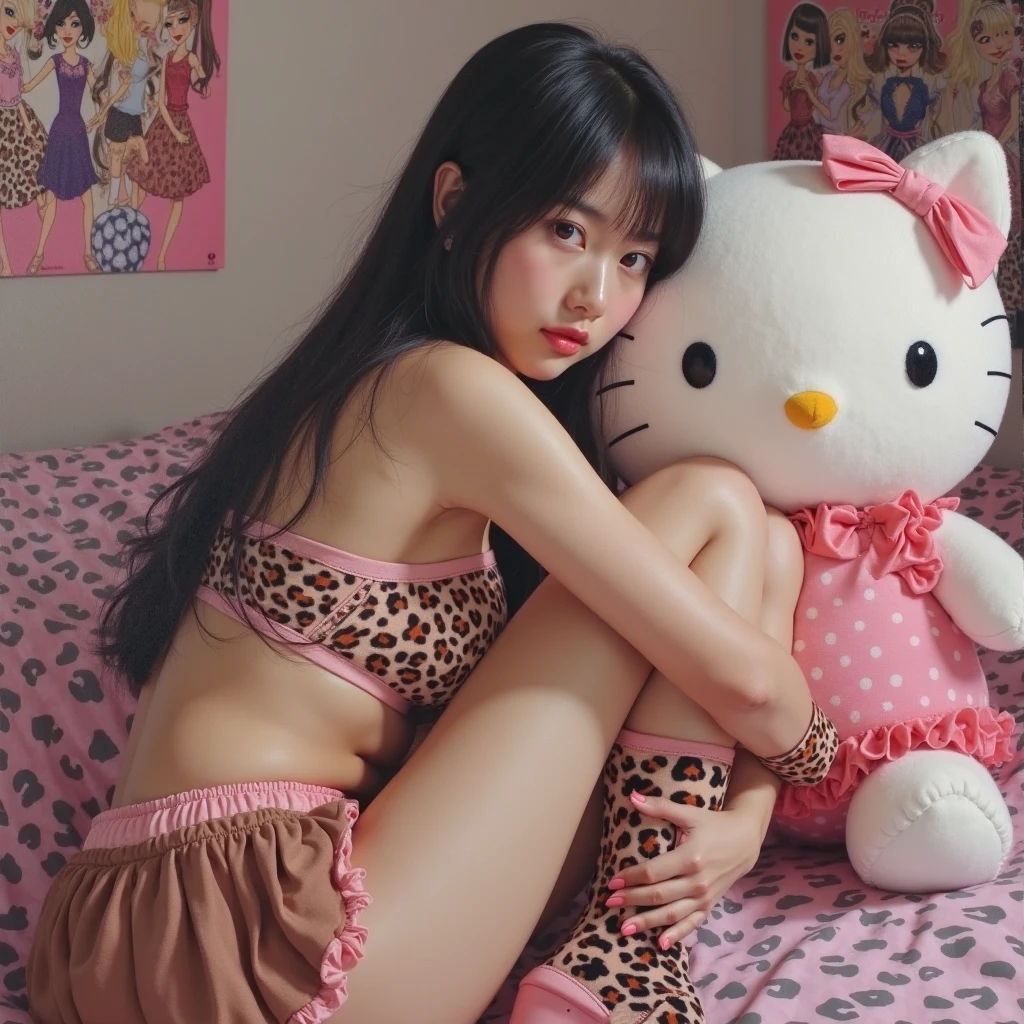 Give me an animated design for advertising with the theme “G low kitty” referring to a hello kitty party this June 27, don't forget to include the coyote from looney tunes