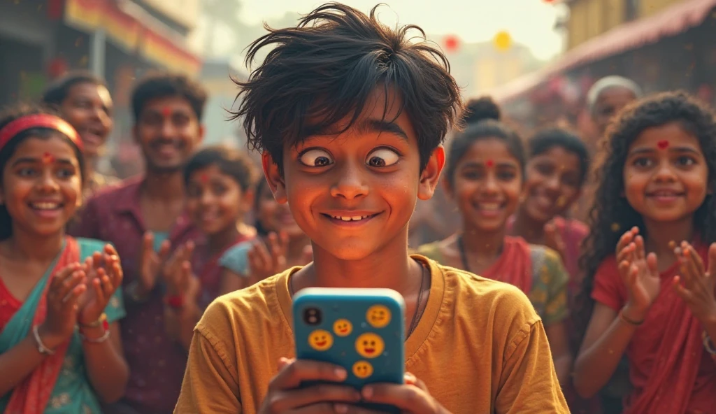 Indian boy with iphone 15