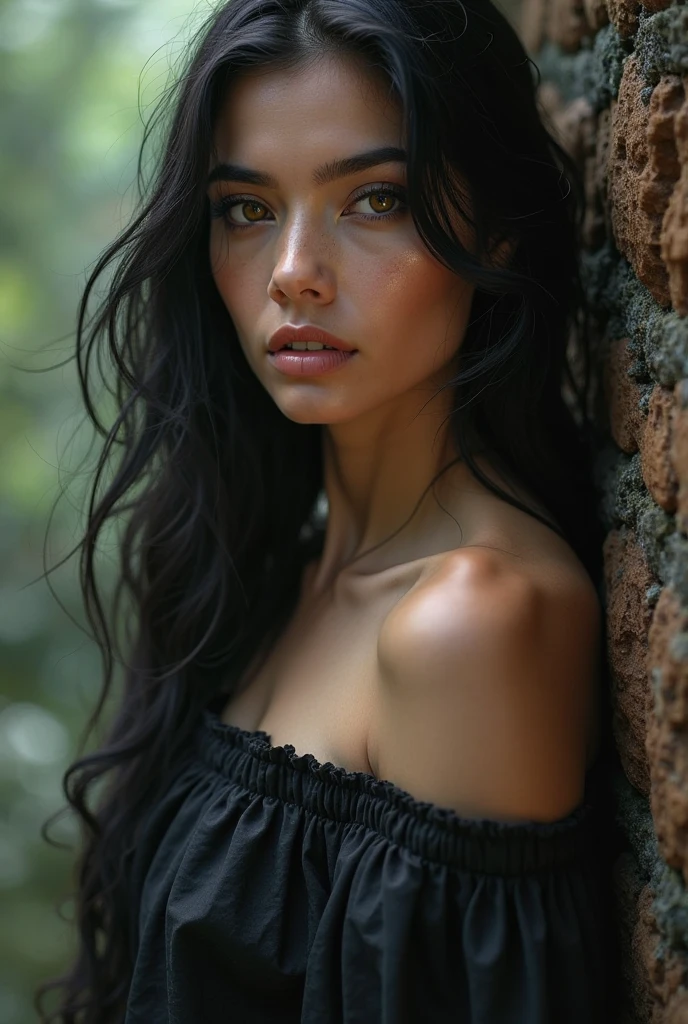 day scene, extreme close up photo of sedu voctive indian model from top view wearing semi black sari and top with big breast open breast, big cheeks, red Hollywood lips, squatting near shrub in a garden, hourglass figure, armpits, (blue eyes:1), ponytail, necklace, 21 yo, look at viewer and smile,forest background (cinematic:1.3), intricate details, physical with boyfriend