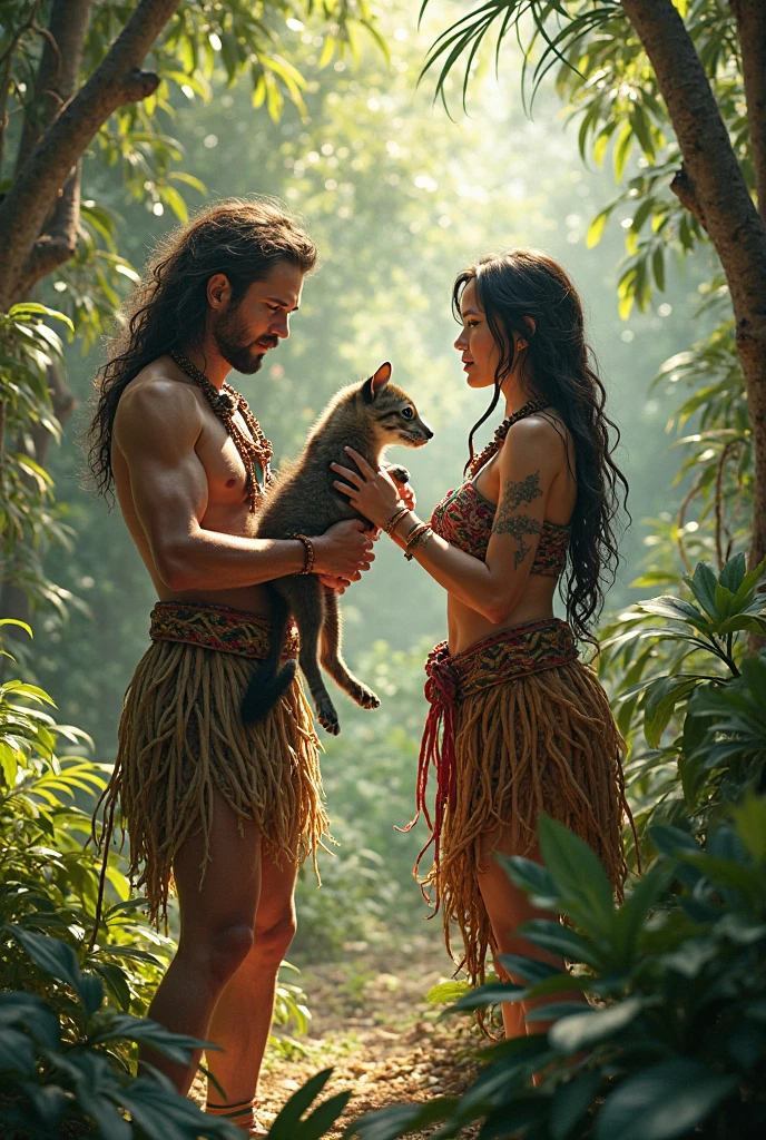 
a caveman and a velociraptor, wearing typical animal skin costumes, drinking coffee, with a coffee mug in their hand, inside a cave, cartoon style, 8k, --16:9, image +4 years