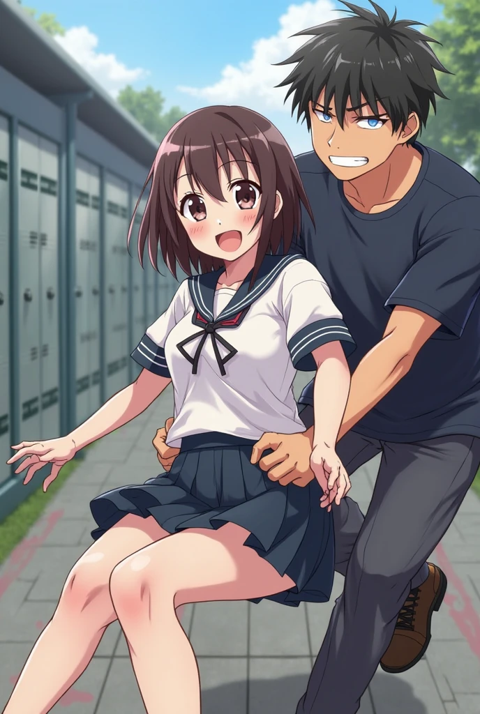{Highest quality], [Super beautiful], [Ultra fine], [Best illustration], NSFW,Brown Hair,Clear,bangs,Semi-long,girl,Bending Woman ,Punishment,Slender women,Adult women,Uniform cap,Woman in suit,White Shirt,Short sleeve, Long black straight skirt,Bare feet and pumps, Plain black pumps,Breast shaking,In the woods at night,Fireworks display,Voyeur,(1 male),Chin,sex,,Man and woman having sex,creampie,A man stands behind a woman,Leaning forward,Sperm dripping,Large,A lot of sperm on the ground, exposed,激しいsex,rape, Troubled eyebrows,smile,Embarrassed,Drooling,be patient,vagina,Man pulling woman&#39;s hand,From the back,
