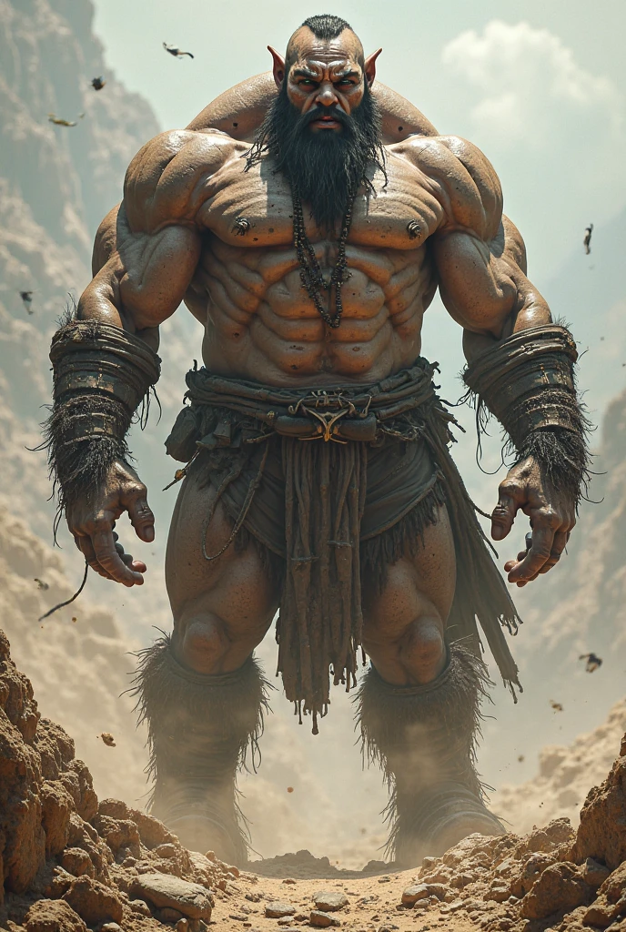 A tall male naked cyclops with hairy chest