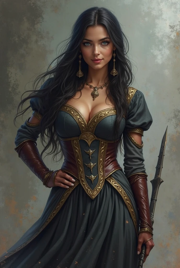 Sexy figure,(masterpiece), best quality, (extremely detailed),(watercolor), illustration, (hero view),(1girl:1.4), (arms squeezing breast, big breast), (large breasts:1.2), (underboob:1.2), ((dark skin:0.8)), beautiful eyes, (disheveled hair ), photography, by loish, art by loish, watercolour, professional, bokeh, desaturated, (medieval background: 1.1), (Yennefer : 1.7)