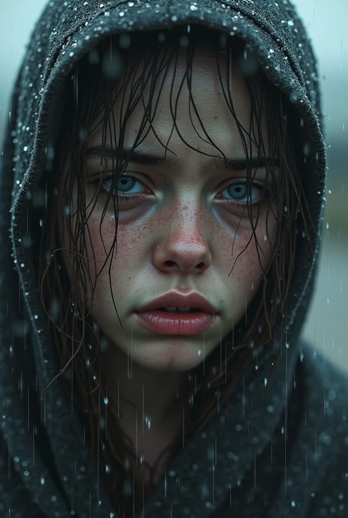 Grunge style [X] RAW photo, Hyperrealistic art a woman standing in front of a window covered in rain, rain drops on face, raining portrait, close up portrait shot, closeup portrait shot, close up portrait photo, close - up portrait shot, wet reflections in eyes, tears in the rain, alessio albi, wet relections in eyes, closeup shot of face, tears dripping from the eyes . Extremely high-resolution details, photographic, realism pushed to extreme, fine texture, incredibly lifelike realism pushed to extreme, fine texture, incredibly lifelike Extremely high-resolution details, realism pushed to extreme, fine texture, incredibly lifelike . Textured, distressed, vintage, edgy, punk rock vibe, dirty, noisy