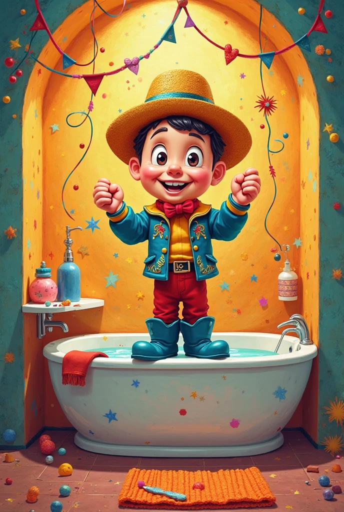 An epic photo of Lucky the Leprecaun peeking at college girls showering. <lora:Lucky-Charms-XL-v1-000015:0.7>