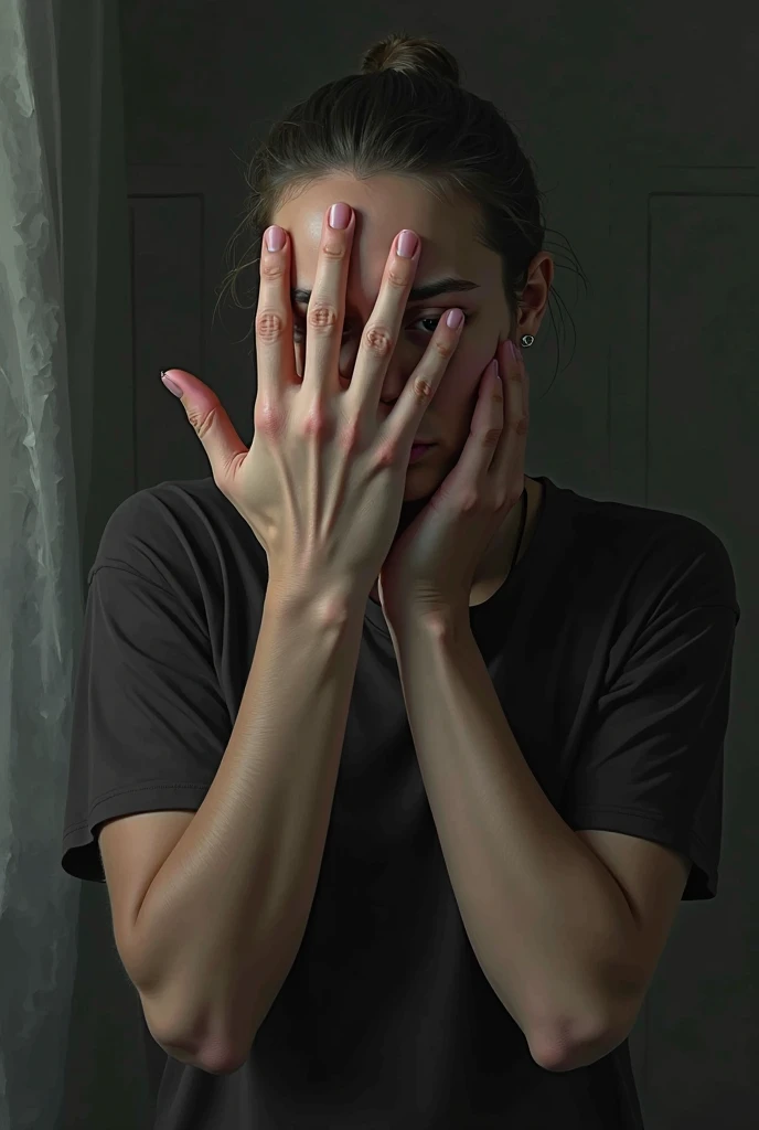 ((masterpiece)), ((best quality)), (detailed), perfect, solo, boosette, gorgeous girl, luscious lips, white hair, (((very shy))), (((blushing))), (((hands on face))), in a haunted mansion, (((covering face)))