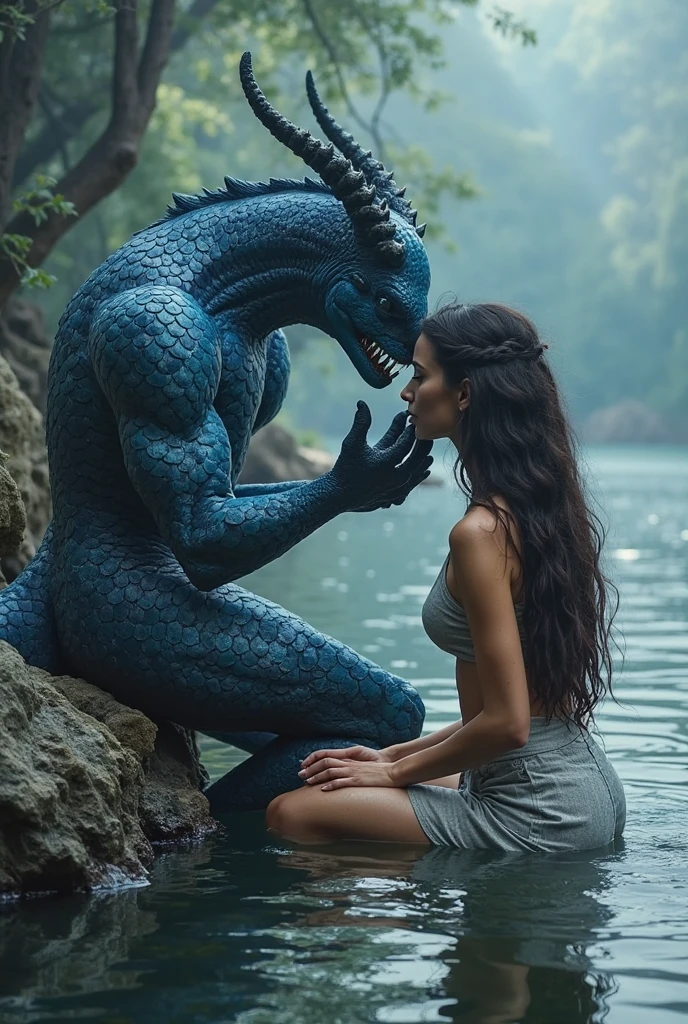 medium close up shot, faceless male, ((correct anatomy)), sad, quarter view, stone wall, grass, waterfall, (((day))), small female, big anthro, big male, (ultra detailed), a beautiful and detailed full size portrait of a female anthro adult human (naked, cum in vagina) (((khls woman))) getting penetrated by a giant anthro dragon, wearing a cape, wearing a crown, after ex, scalie, beast, standing and carrying position, ears, after cum, looking at penis, voluptuous, thick penis, glowing eyes, reptile penetrating human, dominating male, nipples, smaller female, anthro on human, non-mammal breasts, big body, sexy body, goddess, wide hips, kenket, Ross Tran,ruan jia, trending on artstation,foxovh, cenematic lighting, detailed background, detailed eye, big penis, big balls, big_dom_small_sub, blowjob, full body,