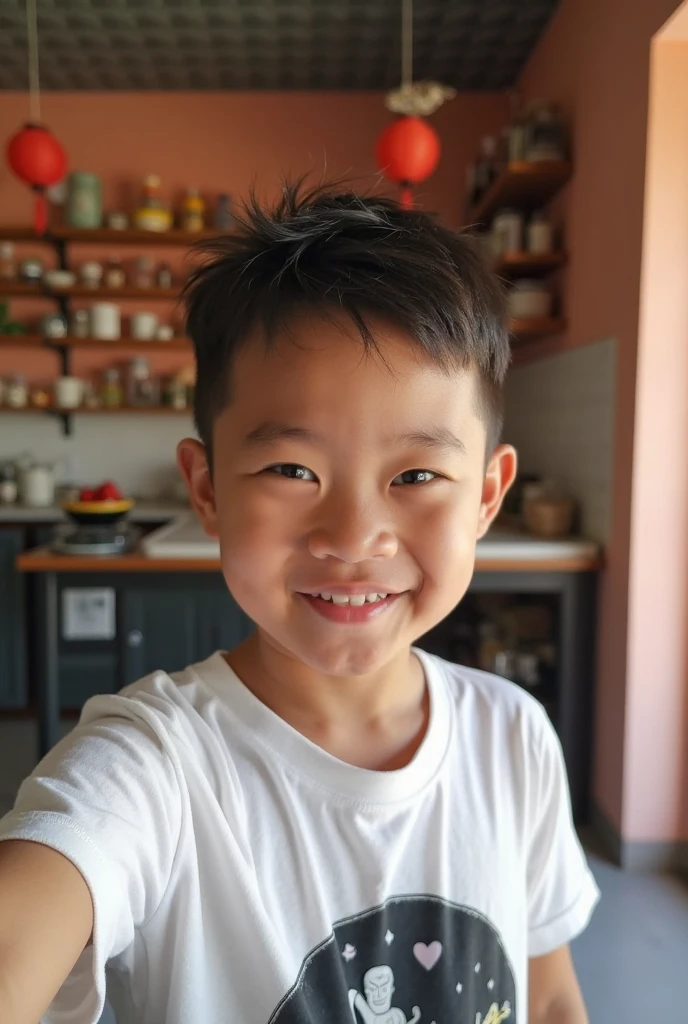 There was a little boy standing in the room, yanjun cheng, boy with neutral face, boy thin face, yihao ren, xintong chen, jinyiwei, Wang Qichao, xision wu, Young boy, wenjun lin, Face picture, young cute wan asian face, detailed face of a asian boy, mingchen shen