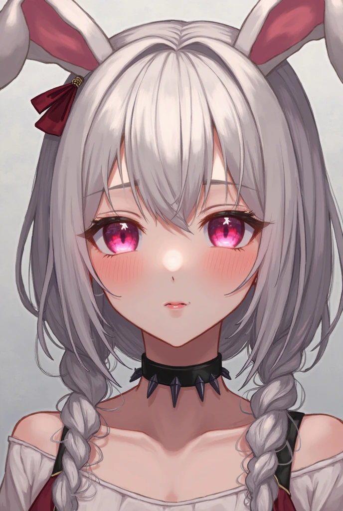 Young girl with grey hair, ((fringed and curly hair)),((curly short twintail)), curly hair ,(red eyes),, ((small bushy eyebrows)) walking to school, naked pussy, bored look, Look carefully at the different models of dresses, their eyes shining with contained emotion They are all so beautiful, Mister. Approaches one in particular, caressing the fabric gently. Would you like me to try this on?? She looks at him with expectant eyes., awaiting your approval