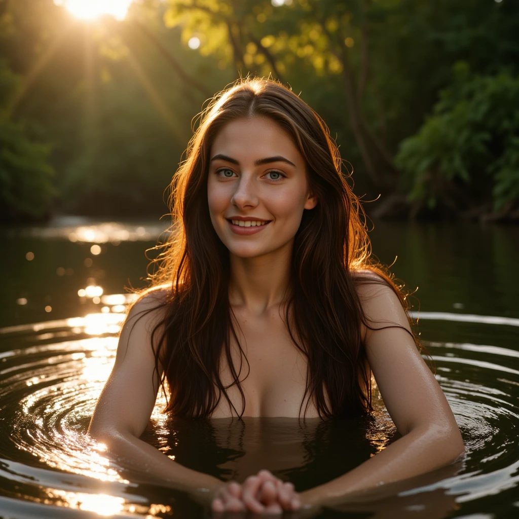 (masterpiece, best quality:1.2), in the hot spring, outdoor, 1girl, 27yo icelandic woman Lagermania, smile, happy, comfortabley, looking at viewer, lace teddy, chemise, wet clothes, soaked, wet hair, wet skin, translucent, glistening with oil, drenched, winter landscape, steamy water, see through, playful, having fun,