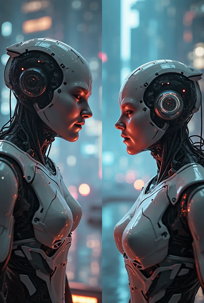 Two robots say goodbye like in the movie Casablanca 