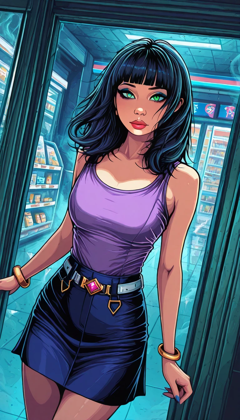 Joule, black hair, red lips, brown eyes,
goggles on head, black shirt, cleavage, purple pants, sleeveless,
cyberpunk, cruise ship,
standing, upper body,
(insanely detailed, masterpiece, best quality),
solo, <lora:Joule:0.7>