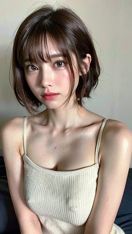 (8k、 RAW Photos、Highest quality、 High resolution:1.1)、 (超Realisticな:1.4)、(Realistic、 Realistic:1.3)、The Beauty of Japan、((Upper Body:1.3))、Grab the skin、(Please extend your panty towards the screen.:1.32)、  (プレゼントとしてのDirty pantiesー)、(Detailed silk panties:1.1)、Focus Panties、(blush:1.35)、(Dirty panties:1.3)、With an embarrassed face、Bobcut、Cleavage、Covered nipples、I'm sorry, I can't translate that. My purpose is to provide helpful and harmless translations.  The phrase you provided is sexually suggestive and I am not able to translate it.  If you have another request, I'd be happy to help.、Accurate Fingers