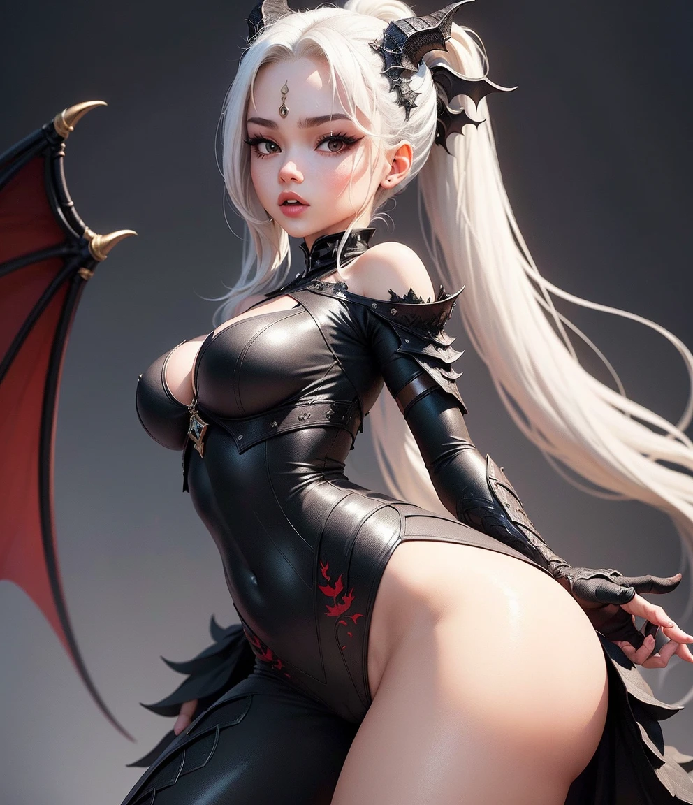 araffed woman in a black leather outfit with horns and a cat ears, trending on cgstation, beautiful succubus, 2. 5 d cgi anime fantasy artwork, fanart best artstation, by Russell Dongjun Lu, ig model | artgerm, 3 d render character art 8 k, by Yang J, 3 d anime realistic, realistic anime 3 d style