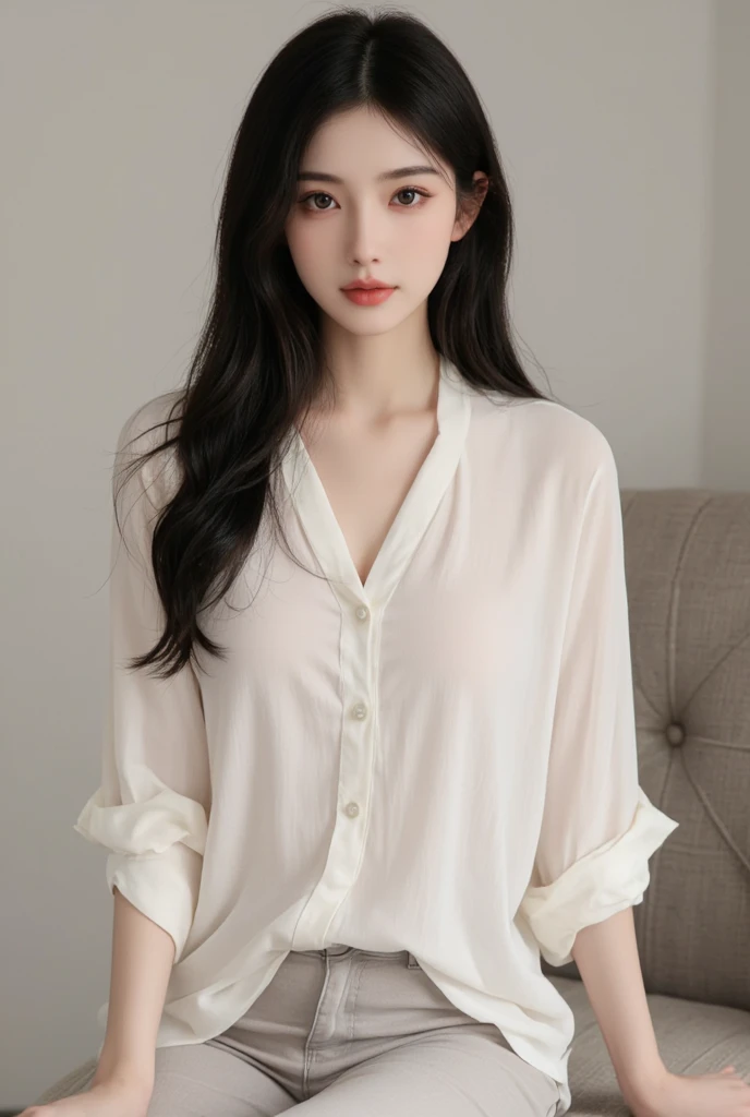 ((Highest quality))、Beauty、shirt、Fully Open