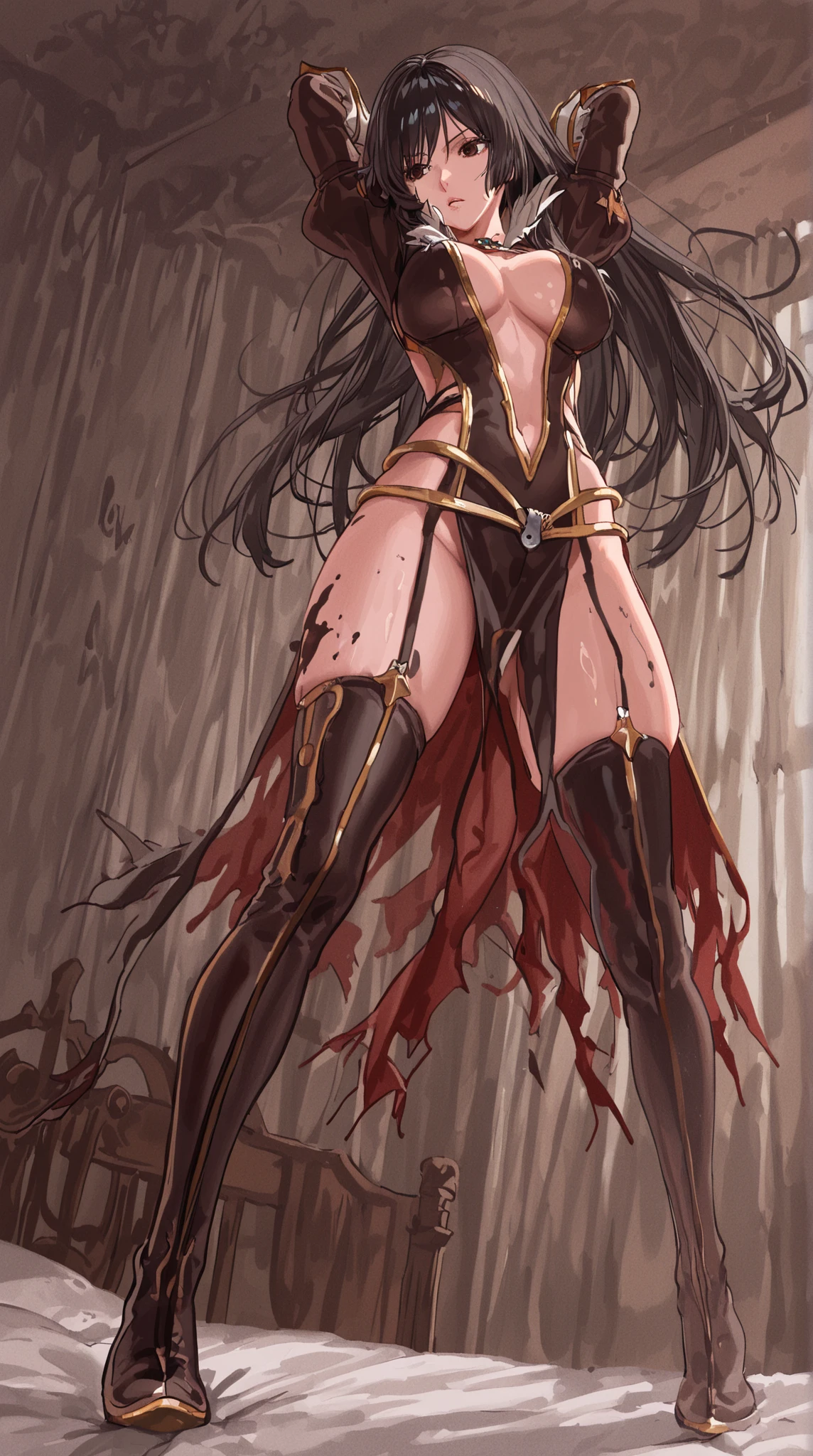 Hell fortress life, mutated, princess Zelda chimaera monster, female creature,