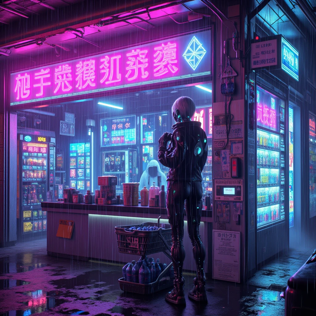 cyberpunk convenience store
