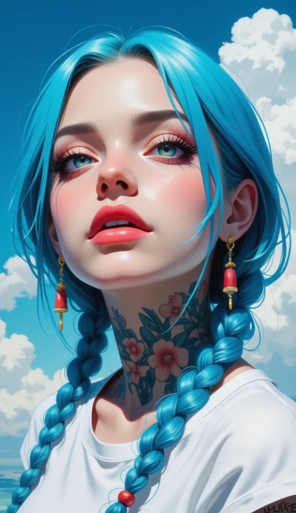 ((NSFW, topless:1.3)), (having sex, vaginal sex:1.2), (masterpiece, top quality, best quality, official art, beautiful, cosmic, atmospheric, psychedelic, dreamlike and aesthetic, swirling psychedelic cosmic graffiti patterns:1.2), (1girl), extreme detailed,(fractal art:1.3),colorful,highest detailed, "(Best Quality, 8K, 32K, masutepiece:1.3), Ultra-detailed, (Photorealistic:1.4), pink and white colors, perfect color scheme, albino, Punk rock Girl, Detailed moonlight eyes, full body portrait, Luxurious neon blue punk hair, Edgy Harajuku-inspired punk rock fashion, super huge enormously gigantic , cleavage showing, Avant-garde makeup, Numerous piercings, Heavily tattooed body, swirling psychedelic cosmic dreamlike graffiti pattern background