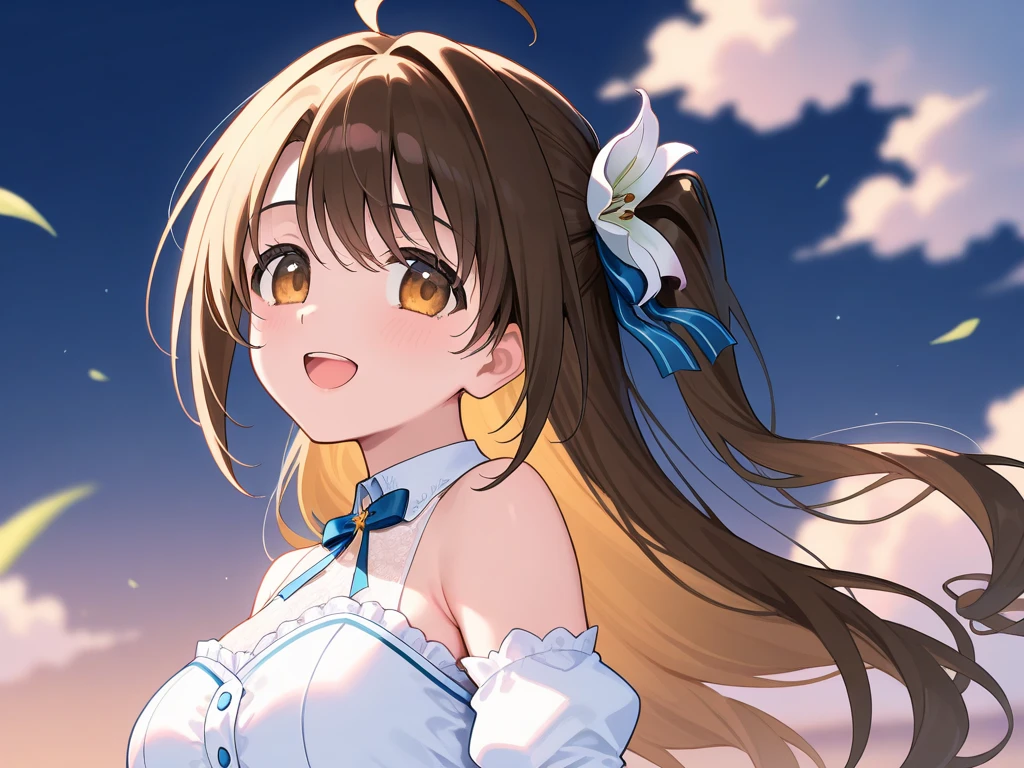 ((masterpiece, best quality)), high resolution,ultra detailed,8k,16k,detailed background, perfect lighting,detailed beautiful eyes, (1girl,solo:1.4),embarrassed,blush,show off nipple,steam,sweat,wet,in heat,wavy mouth,confused,look at viewer,face focus,(front view:1.2),(upper body),provocative eyes,naughty smile,fisheye lens,be breathless,(arms up,show off armpits:1.3),open mouth,tear
,kawaii,teenage,short stature,short body,medium breast,nicenature,
dress,brown hair,gray eyes,short twintail,seaside beach,sky