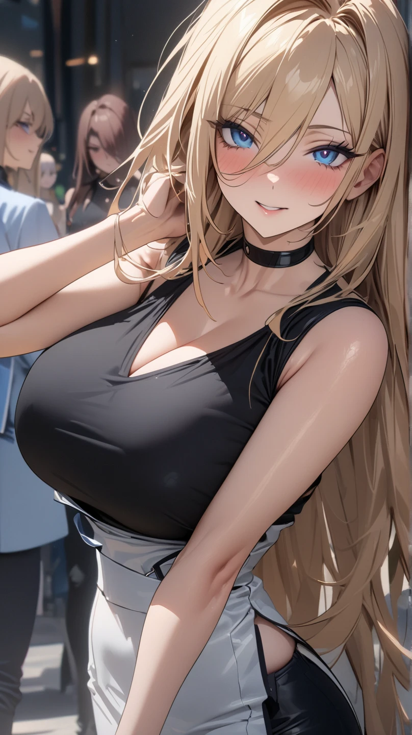 NSFW, (realism: 1.4), (masterpiece, sidelighting, finely detailed beautiful eyes: 1.2), masterpiece*portrait, realistic, 3d face, glowing eyes, shiny hair, loss skin, solo, embarrassed, (midriff), black underwear , blonde nipple