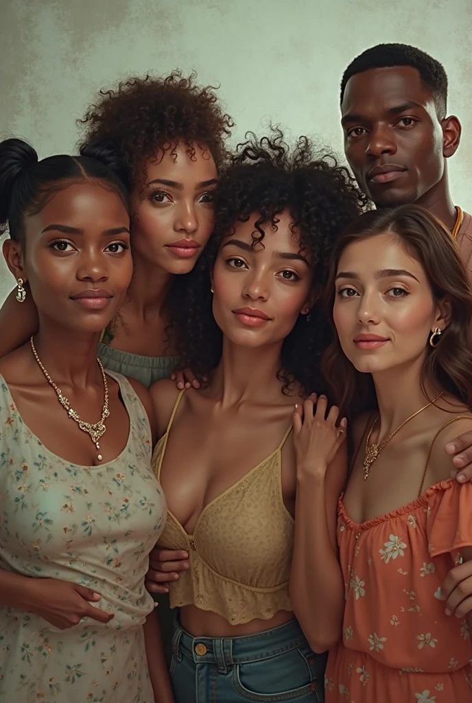Beautiful woman surrounded by women