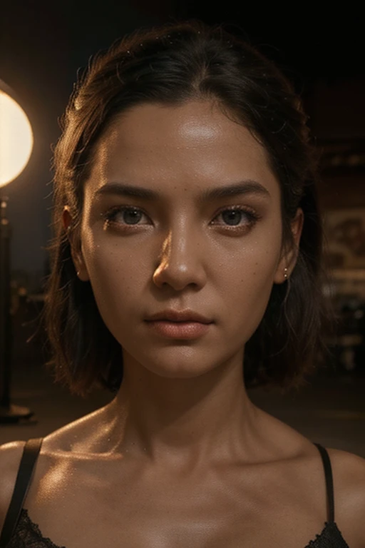 (In 8K, Highest quality, masterpiece:1.2), (Realistic, Realistic:1.37), Super detailed, Natural light, Medium Chest, valley, 1 person, 35-year-old woman, Symmetrical nose,Black Hair, meanwhile, Torn shorts, Light knit V-neck shirt, Highly detailed face and skin, Fine grain, Highly detailed face and skin,(Super wet skin)Brick wall,Park wall,((Face close-up))Beautiful Japanese,