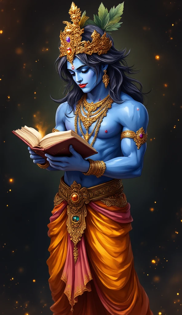 Sri krishna showing a paper