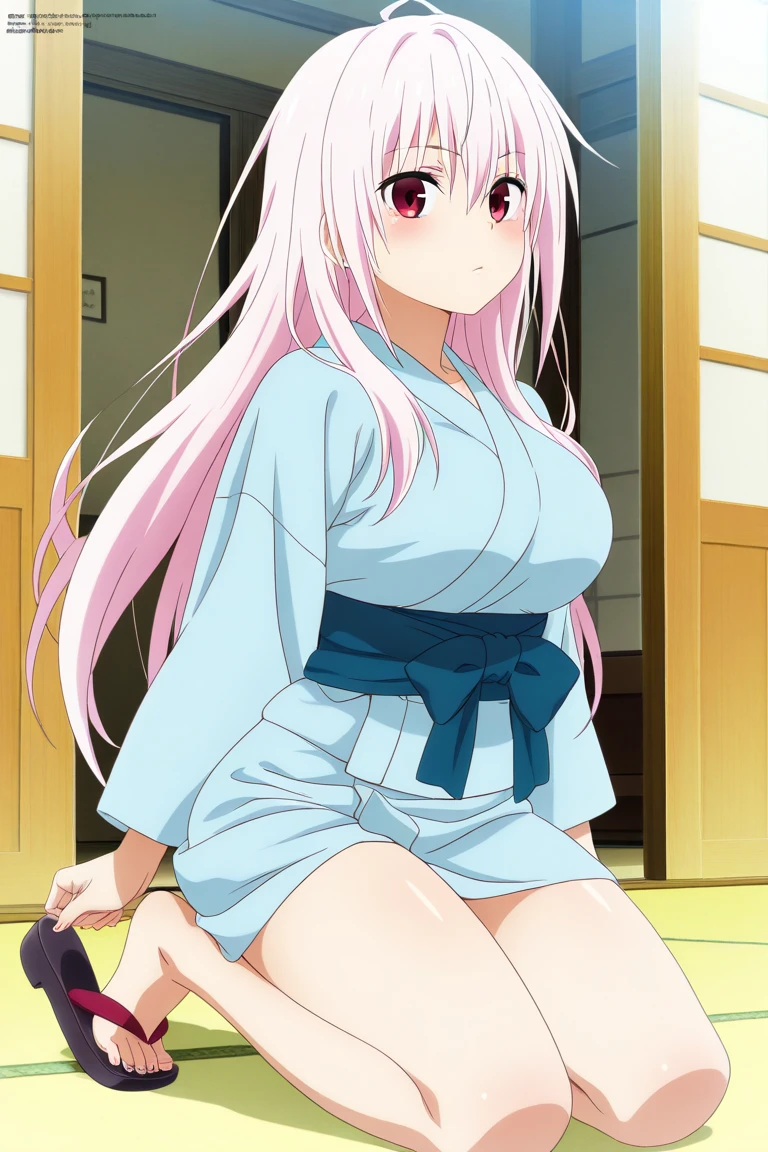 tmasterpiece, Best quality at best, ultra - detailed, hyper realisitc, photore),delicate patterns, detailedbackground, completely uncensored, cow boy shot, japanaese girl, Classroom, 校服, Loose collar, a skirt, Look at the glasses, hair between eye, Pink haired girl holding up index finger,one hand on hips, Cheeks puffed up with anger, from the above, Leaning forward,