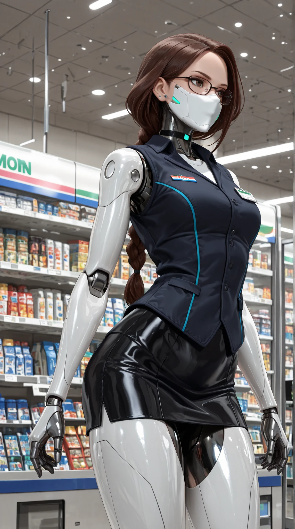 Costco,beautiful woman,gigantic machine robot,