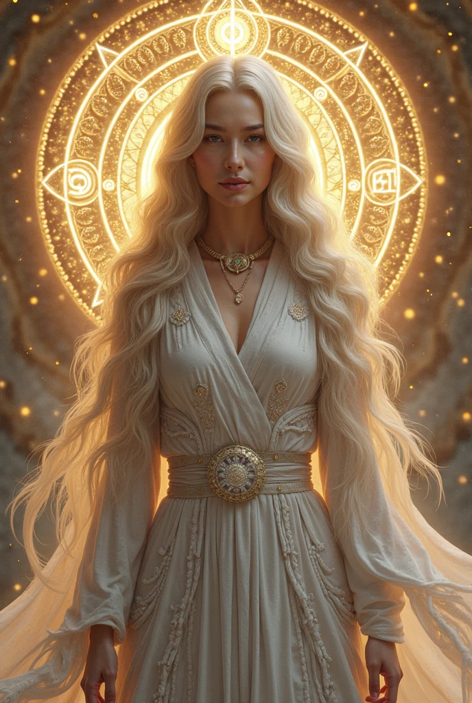 a girl with platinum hair astrologically looking like a goddess who is in an environment of a lot of money and luxury