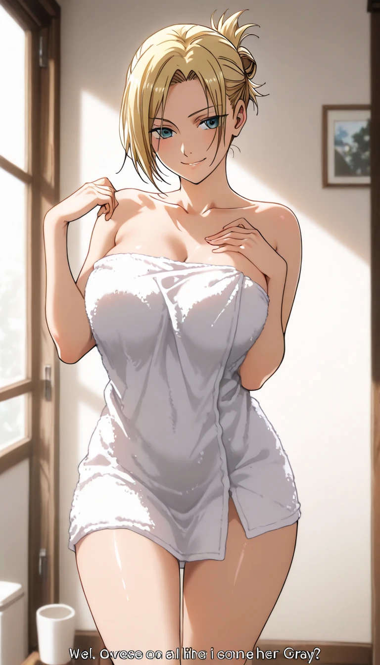 、(masterpiece、Highest quality)、Highest quality, Ultra-high resolution, (((masterpiece))), alone, Sweat、Big eyes, Composition from the front、Shortcuts、Embarrassed face、Blonde Hair、Cut your hair short、skirt、short hair、Upper body naked、Breasts exposed、Nipples、Large areola、Woman showing her body、belly button、真Composition from the front、indoor