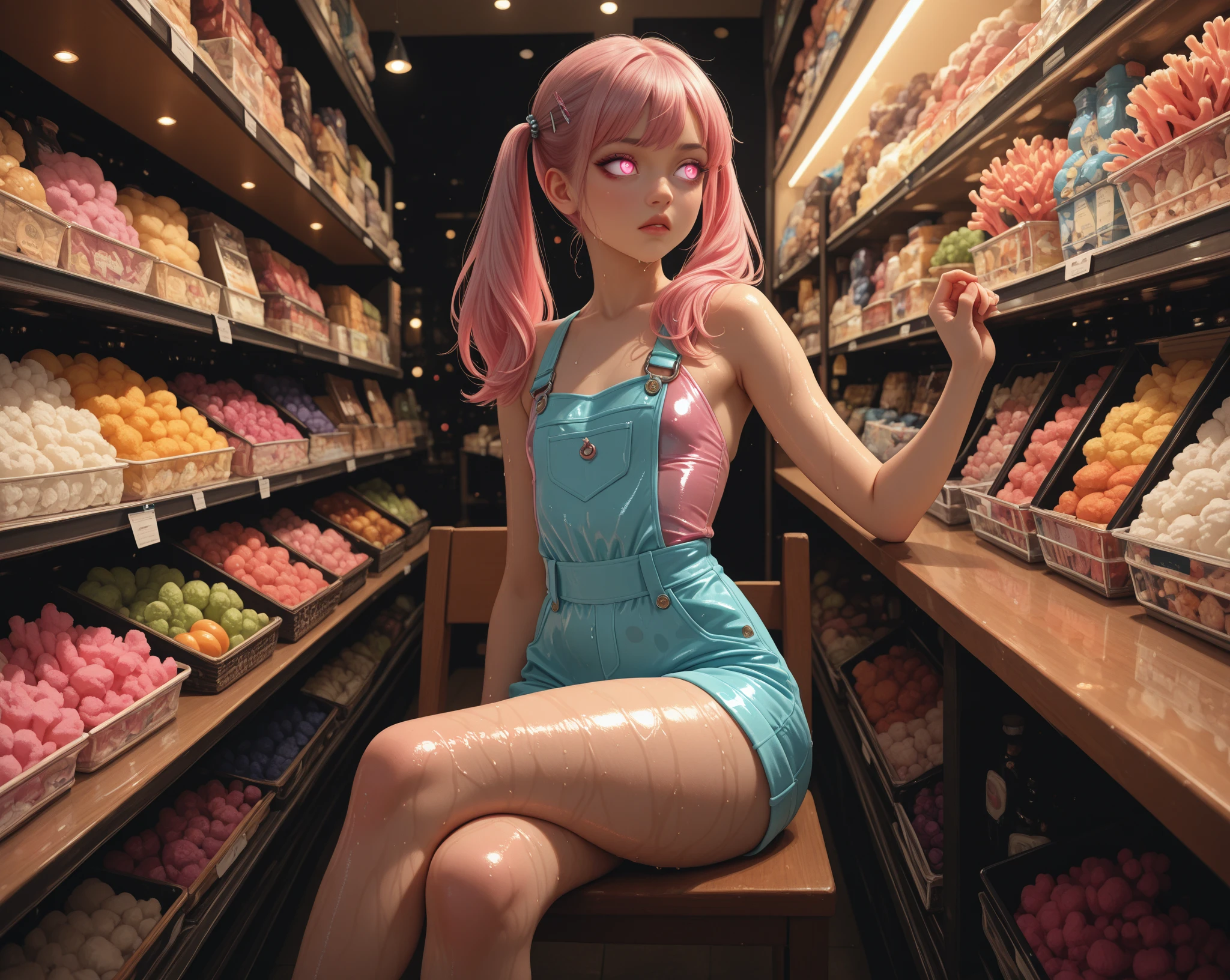 arafed woman in a pink bikini taking a selfie in a mirror, bottom angle, amouranth, perfect angle, mirror selfie, beautiful angle, kailee mandel, angelawhite, thicc, top down angle, profile shot, pink body, 21 years old, bella thorne, 1614572159, photo from behind