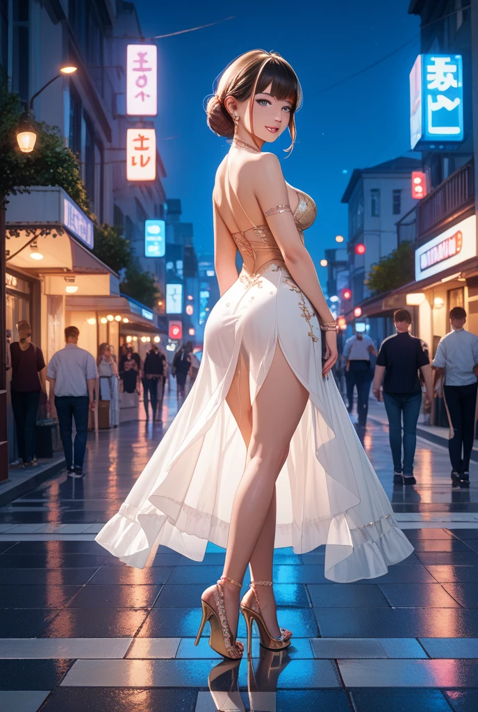 stunning woman with hair in a bun, (nude:1.1) masterpiece, but dressed as ballerina with only a sheer white tutu on ballet stage with other dancers, spotlights,, dance shoes, topless, bottomless,, white leggings, no bra++, medium breasts with erect nipples, ass showing, dancing en pointe, bokeh, photorealistic, ultra detail, highest resolution, sharp focus, low angle, dramatic lighting, cinematic photorealistic, 8k uhd , atmospheric lighting, 35mm photograph, bokeh, , high budget, , cinemascope, film grain. <lora:detail_slider_v4:2.