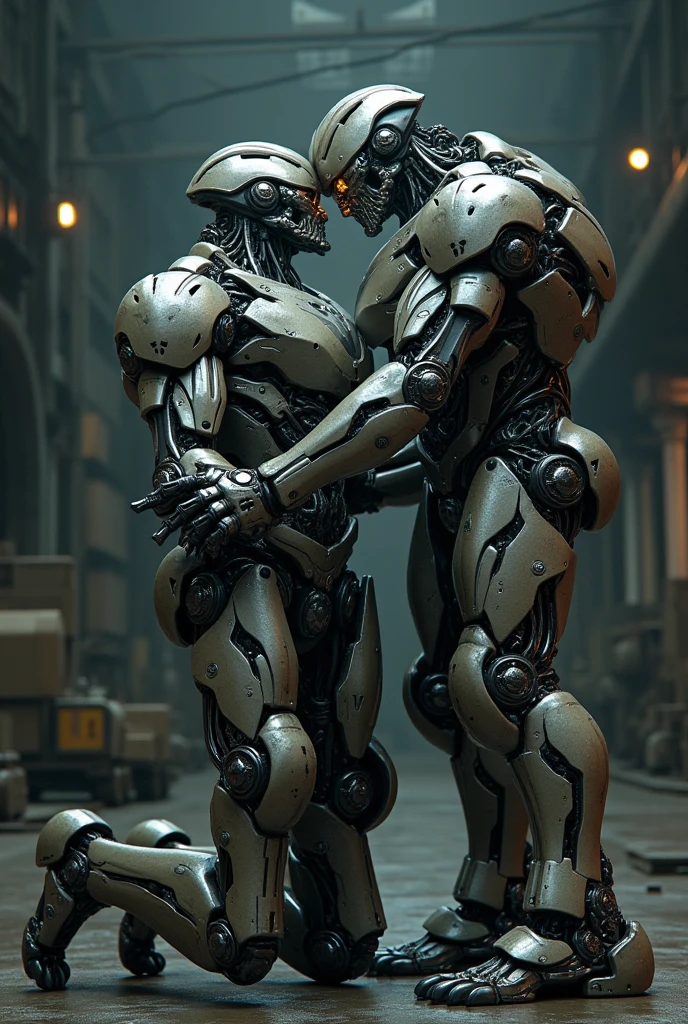 (8k, RAW photo, best quality, homoerotic, looking at viewer:1.5), (1boy, agony, groin pain, scared, castration, slender androgynous male, queer, depraved sissy villain, perverted cyborg:1.65)