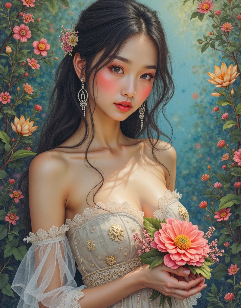 that'that'that'that'that'it's raining, c that、Hair Flow、 ((highest qualthaty、masterpiece、8k、Best image qualthaty、Ultra-high resolution、Award-winning works)、(Accurate anatomy:1.1)、(Look at me and smile:1.1)、Shining fair skin wthath Ultra-high resolution、The most detailed face、Ultra-high resolution detailed face、Ultra-high resolutionの髪の毛、(Ultra-high resolutionの煌めく瞳:1.1)、Beautiful face drawn in every detail、ancient gothic costume , Chest to chest, tattoo, Surrounded by raspberries