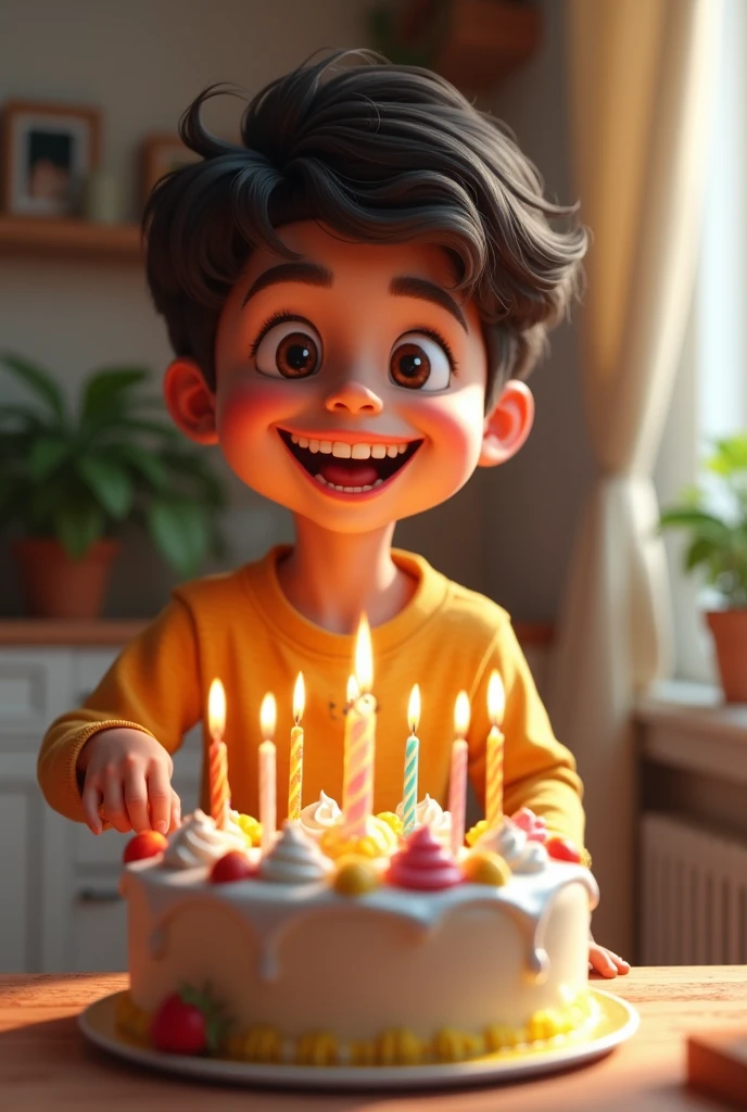 A happy child on his birthday