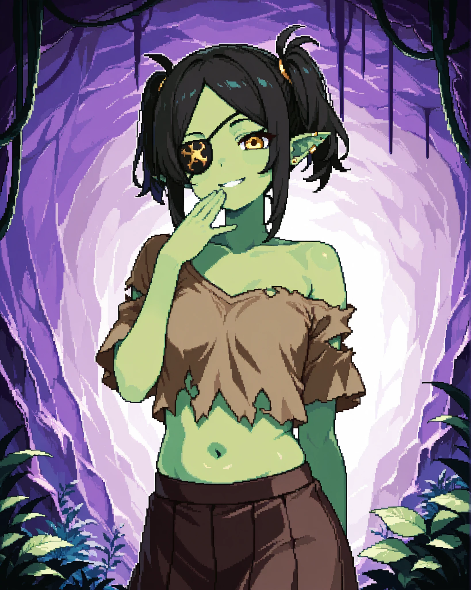 (green skin DarkGoblinz) full body, upper body, breast pressed against glass, bladeandsoul-3350, smushed, crazy smile, crazy bitch, shortstack, insane, vacbed